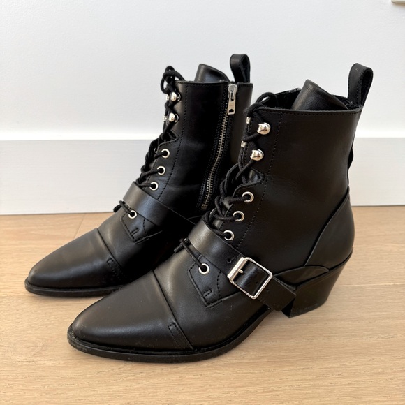 SOLD ALL SAINTS  Leather Ankle Lace up Boots - Picture 2 of 7